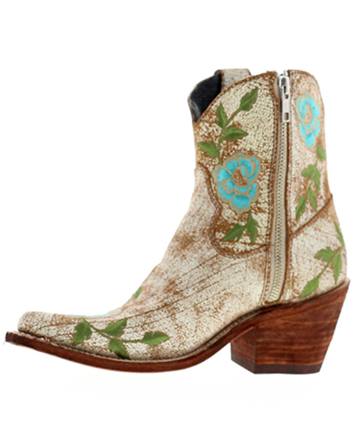 Liberty Black Women's Cobre Adela Floral Embroidered Western Booties - Snip Toe