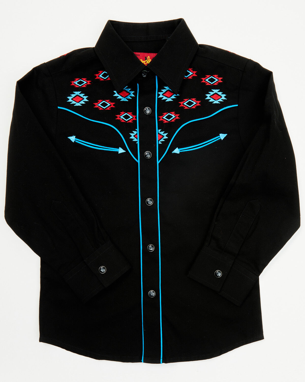 Avalon Boys' Embroidered Long Sleeve Snap Western Shirt