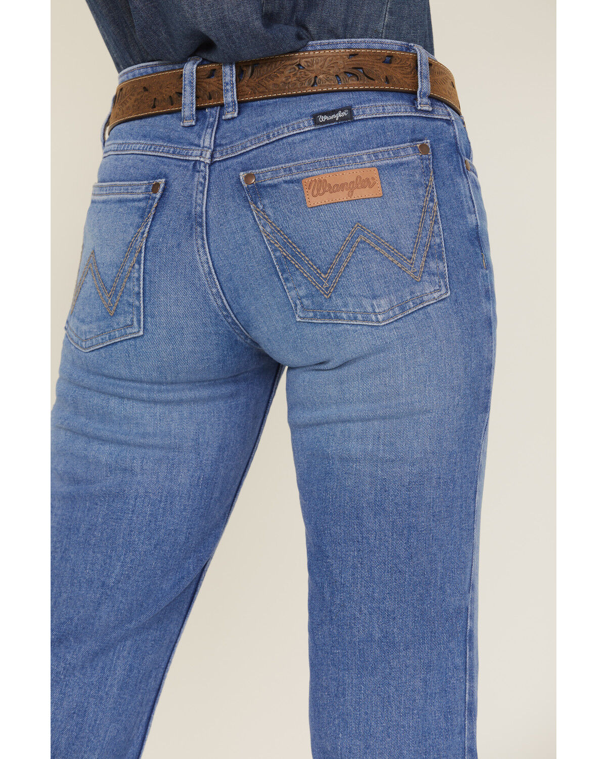 Wrangler Retro Women's Mae Medium Wash Mid Rise Trouser Denim Jeans