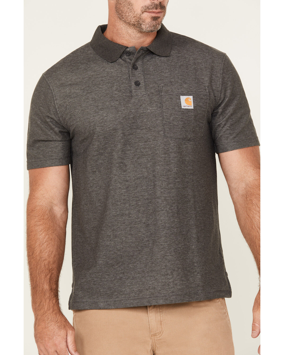 Carhartt Men's Loose Fit Midweight Short Sleeve Button-Down Polo Shirt