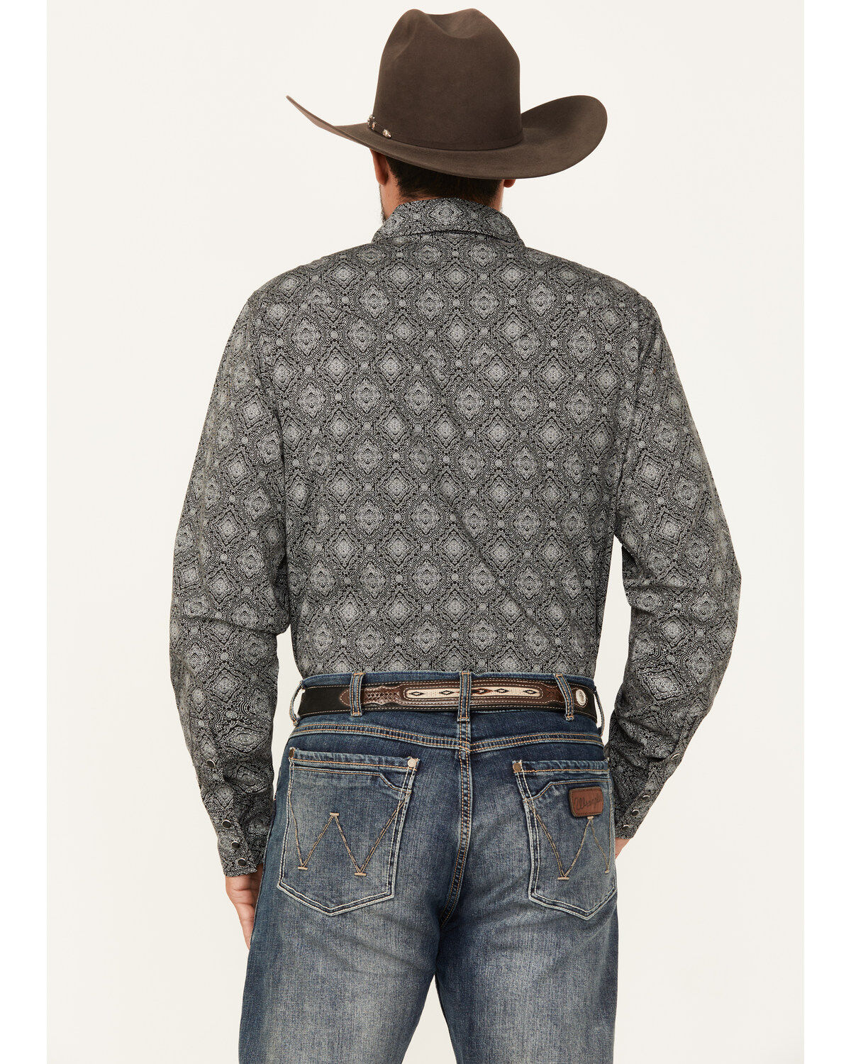 Stetson Men's Medallion Print Long Sleeve Snap Western Shirt