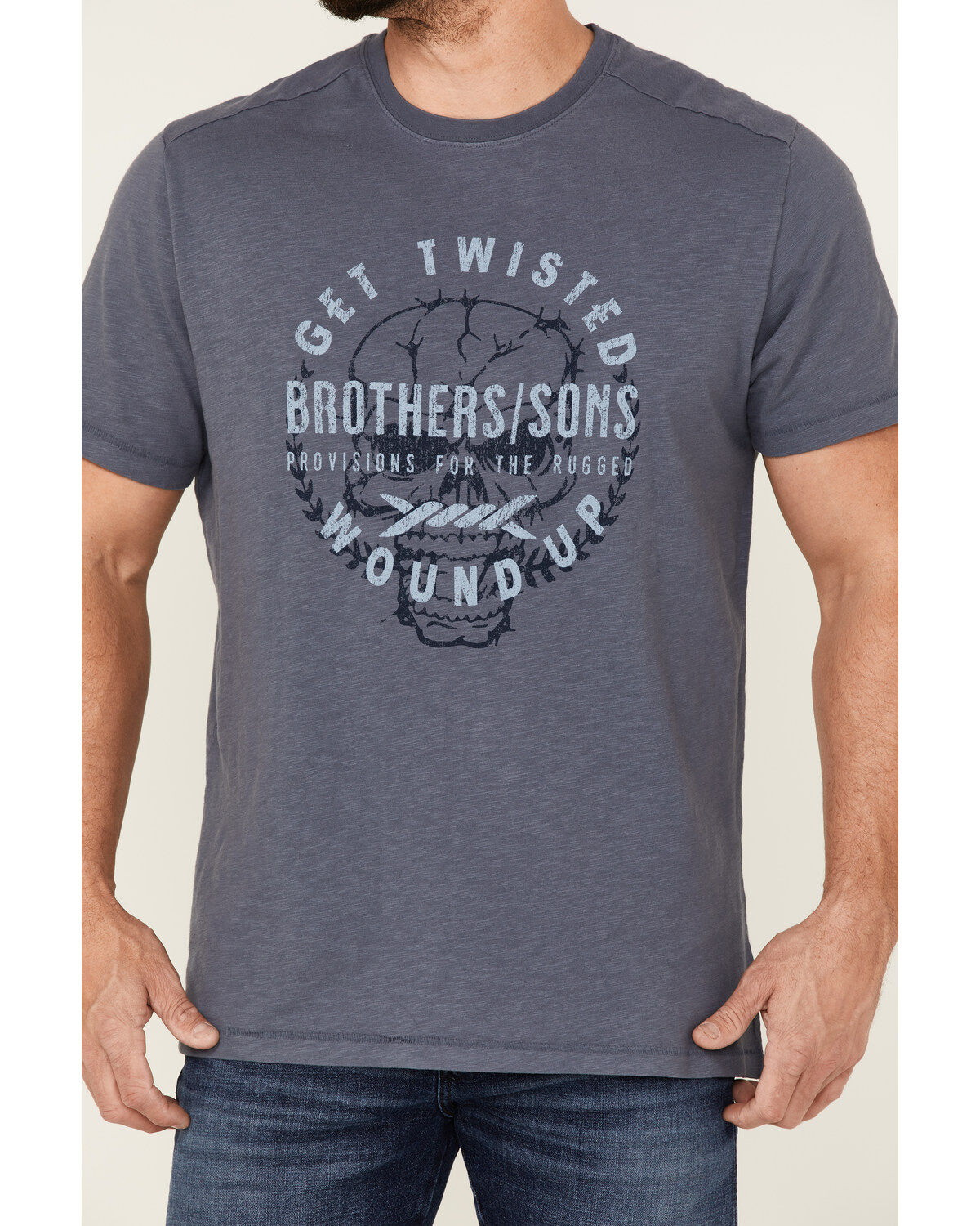 Brothers and Sons Men's Twisted Slub Skull Graphic T-Shirt