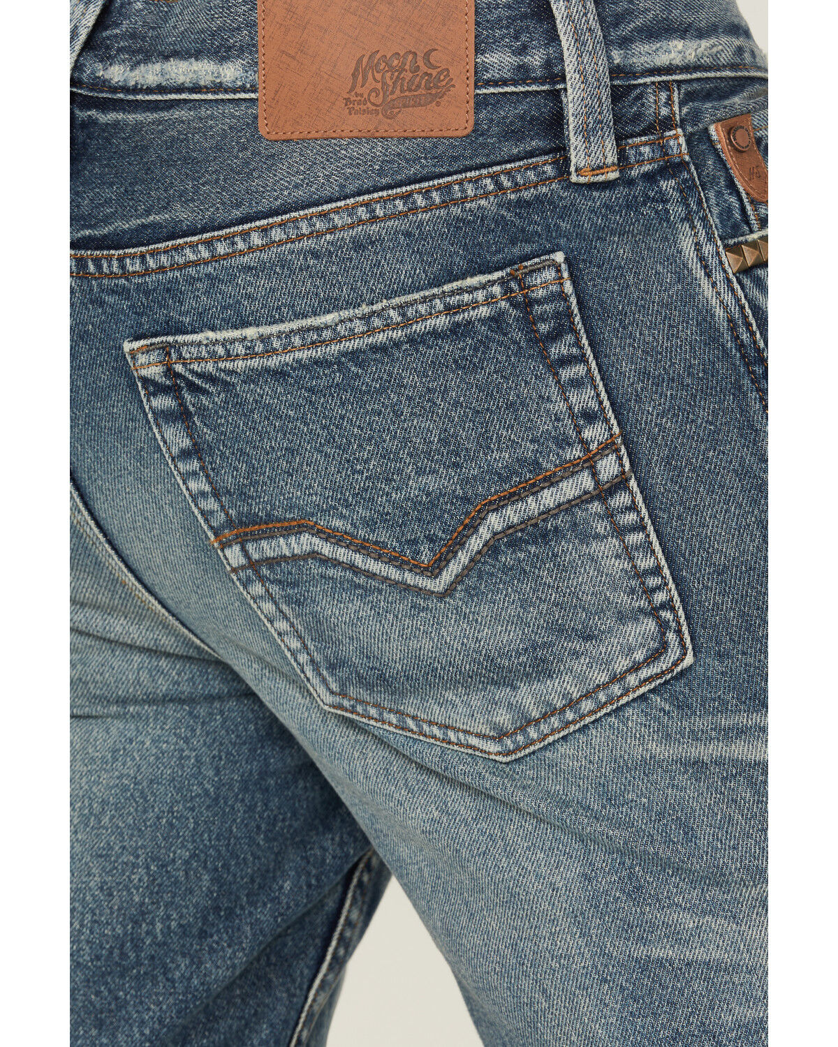 Moonshine Spirit Men's Slasher Medium Wash Slim Straight Rigid Denim Jeans