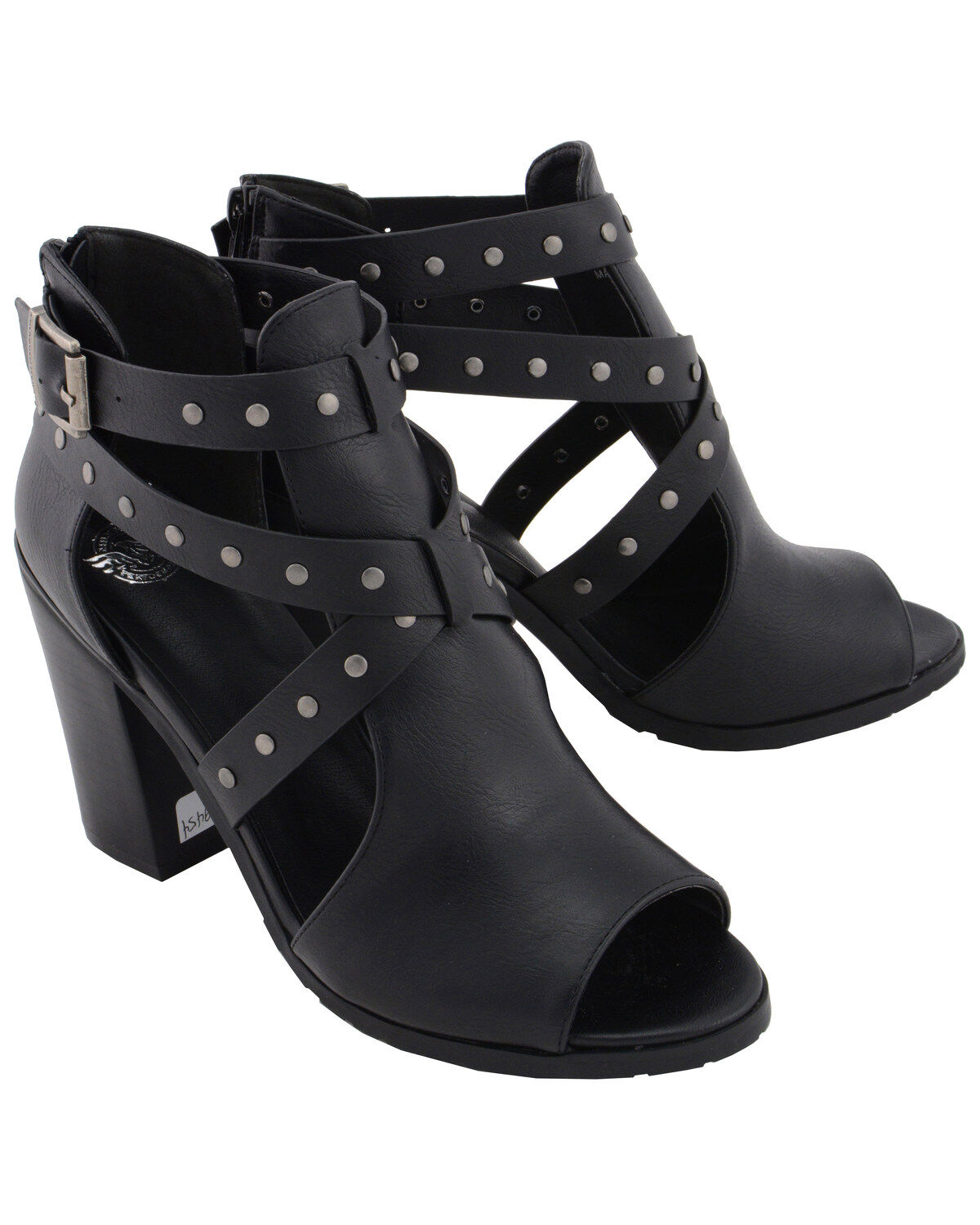 Milwaukee Performance Women's Platform Heel Studded Strap Sandals