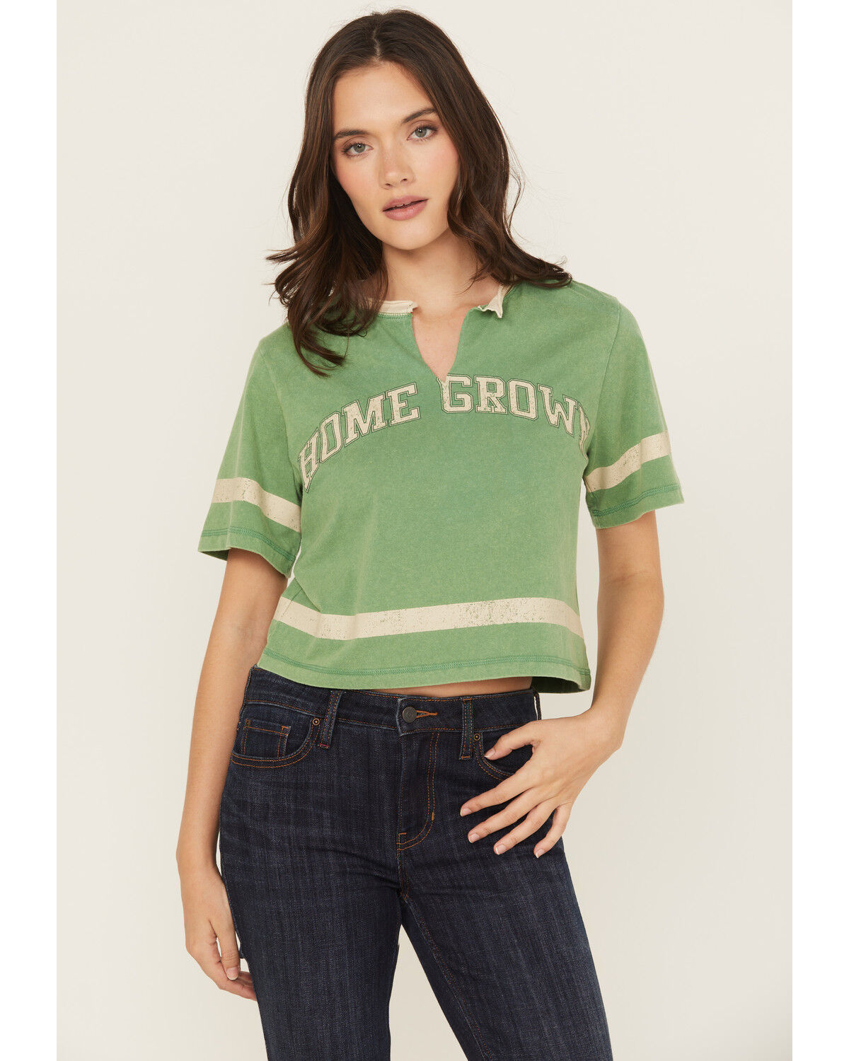 Cleo + Wolf Women's Emmett Homegrown Relaxed Fit Varsity Tee