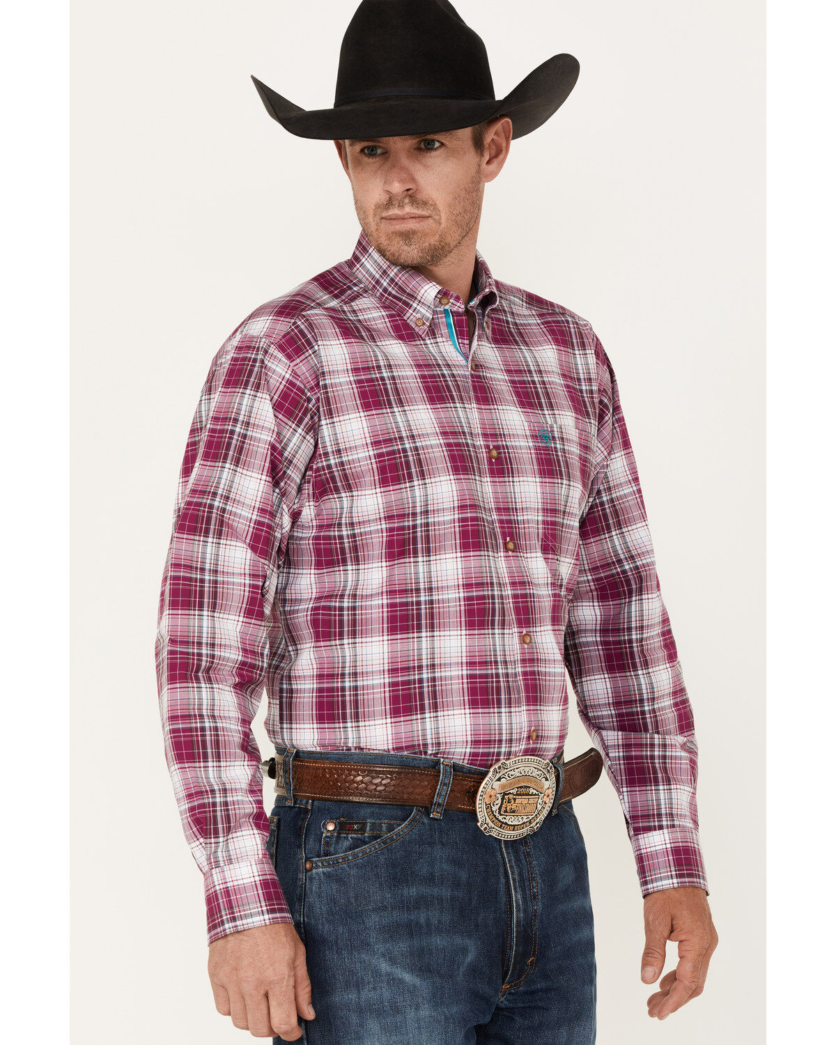 Ariat Men's Fosco Pro Stretch Plaid Button Down Western Shirt