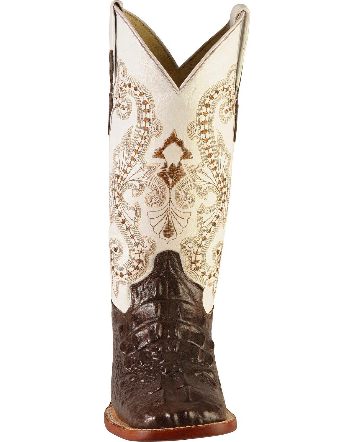 Ferrini Women's Hornback Caiman Print Western Boots - Broad Square Toe