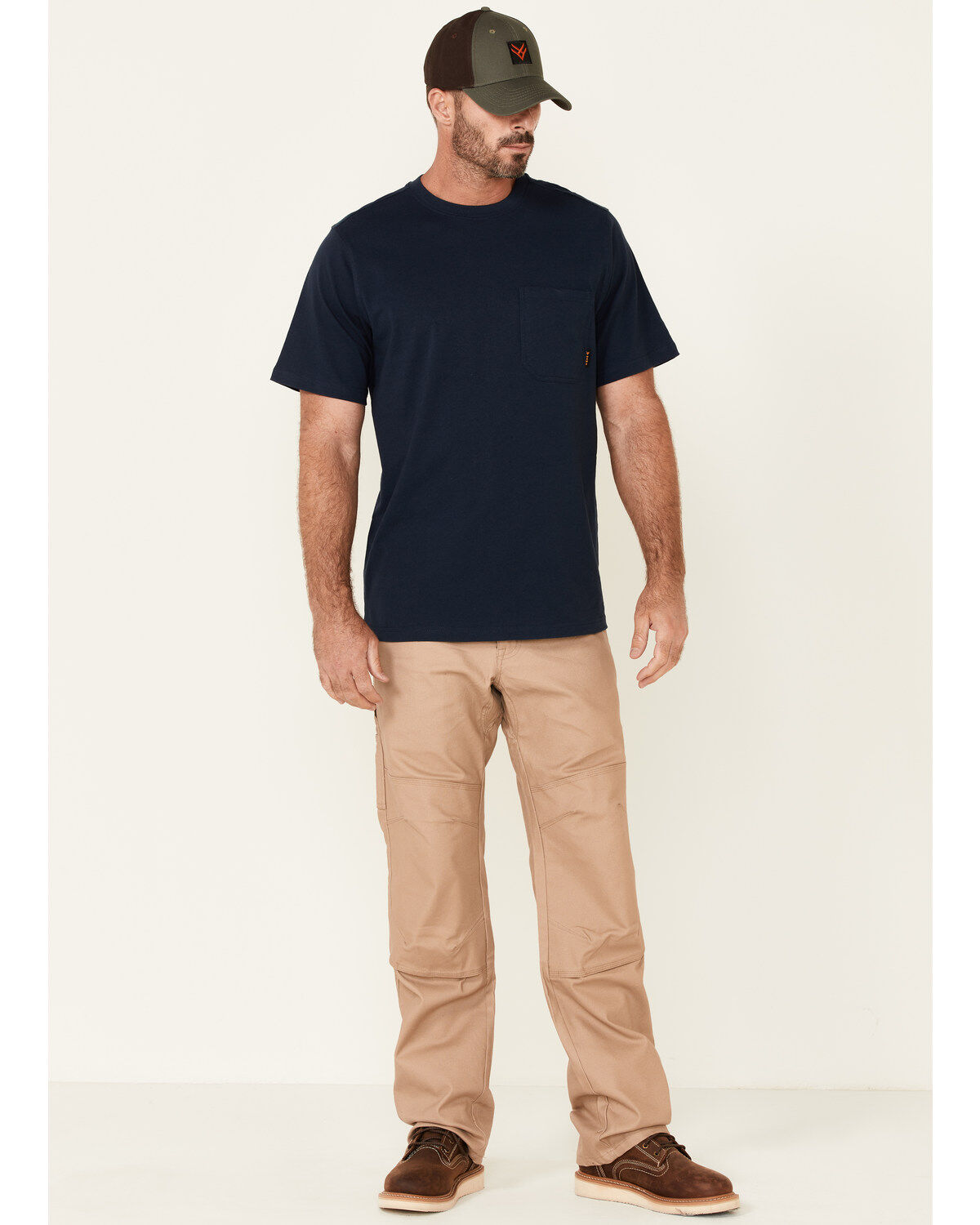 Hawx Men's Solid Navy Forge Short Sleeve Work Pocket T-Shirt - Tall