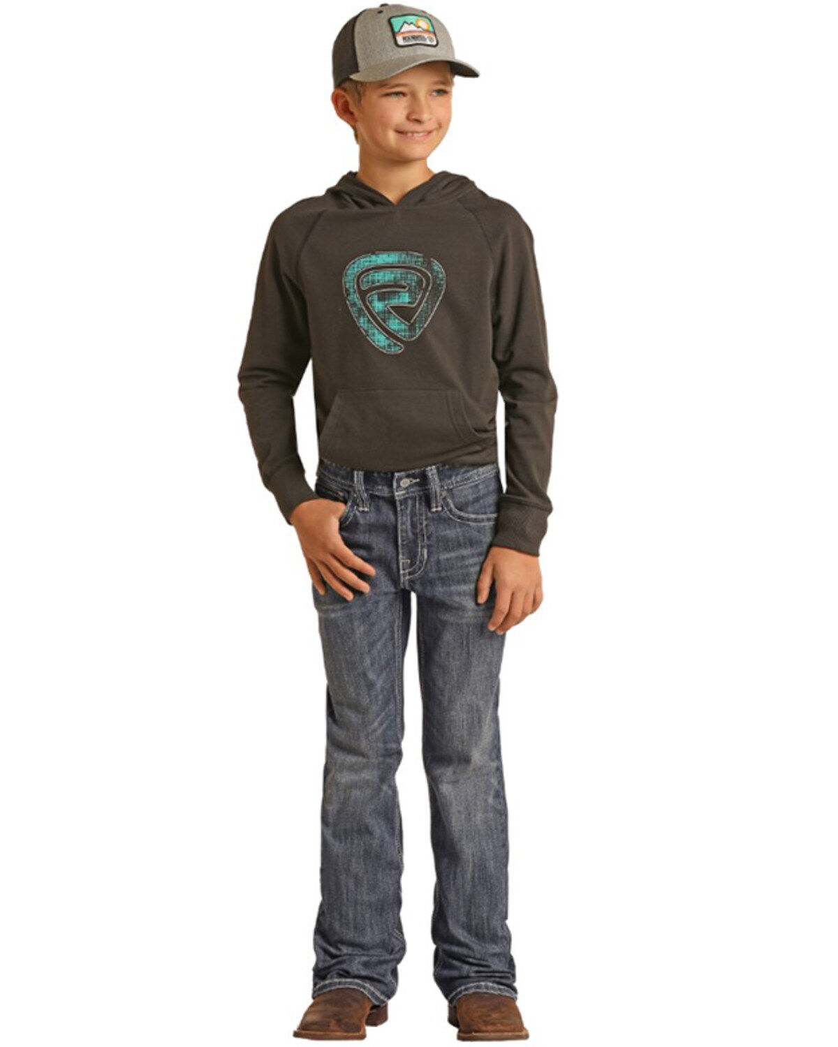 Rock & Roll Denim Boys' Dark Wash Vintage Rock & Roll Bootcut Jeans