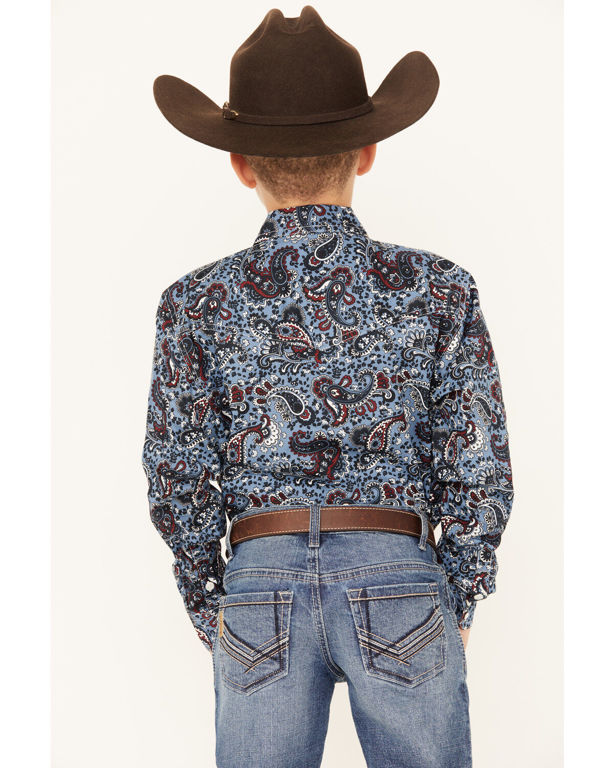 Cinch Boys' Paisley Print Long Sleeve Button-Down Western Shirt