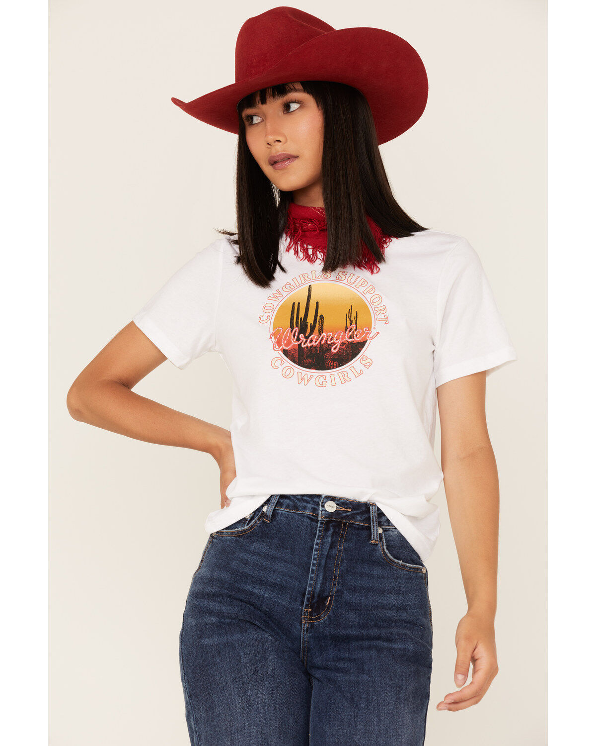 Wrangler Women's Boot Barn Exclusive Cowgirls Support Cowgirls Logo Graphic Tee