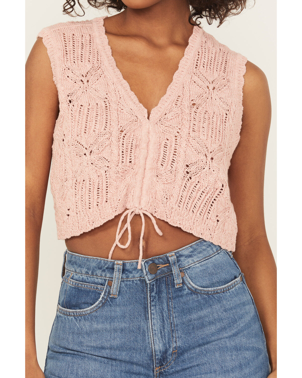 Shyanne Women's Metallic Cinch-Front Sweater Tank