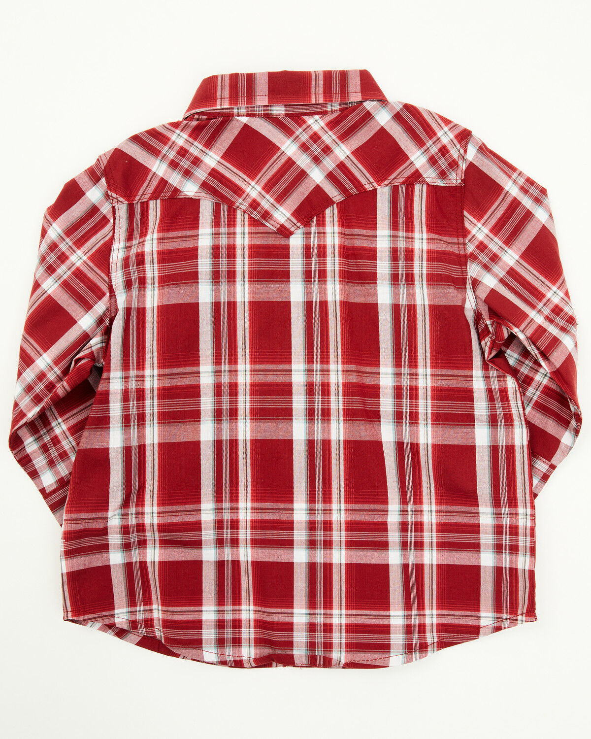 Wrangler Toddler Boys' Plaid Print Long Sleeve Snap Western Shirt