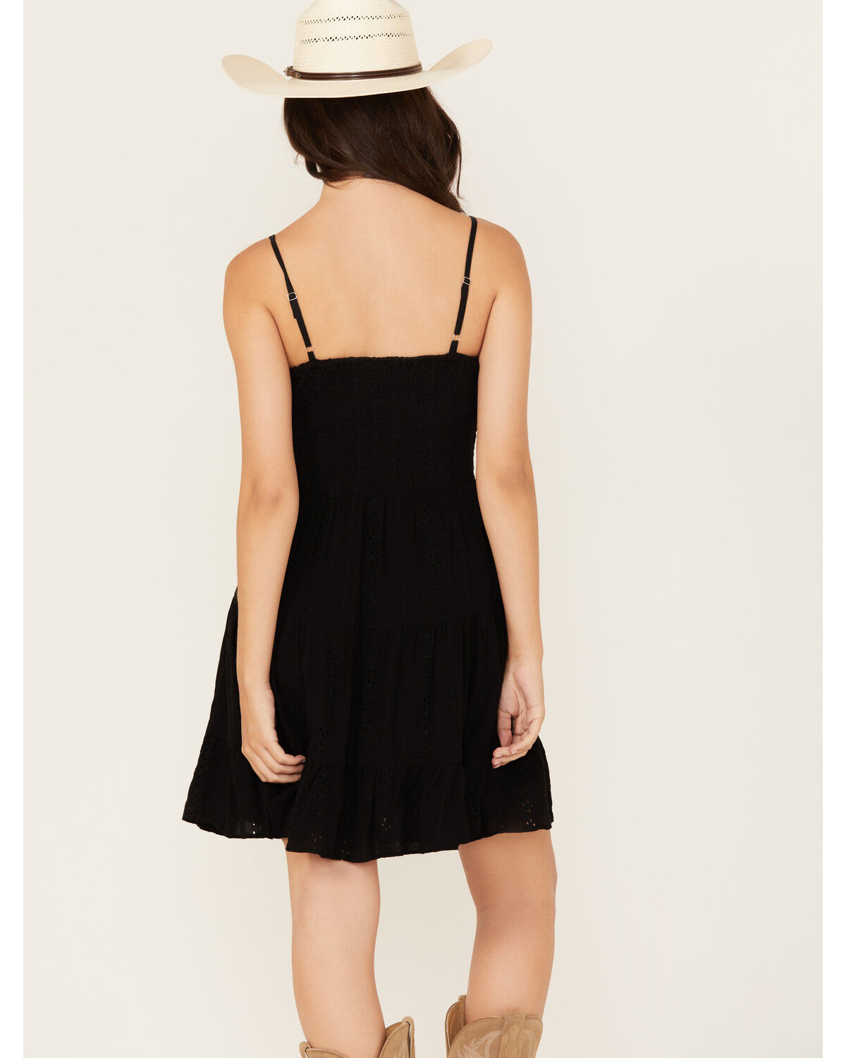 Angie Women's Eyelet Knot Front Mini Dress