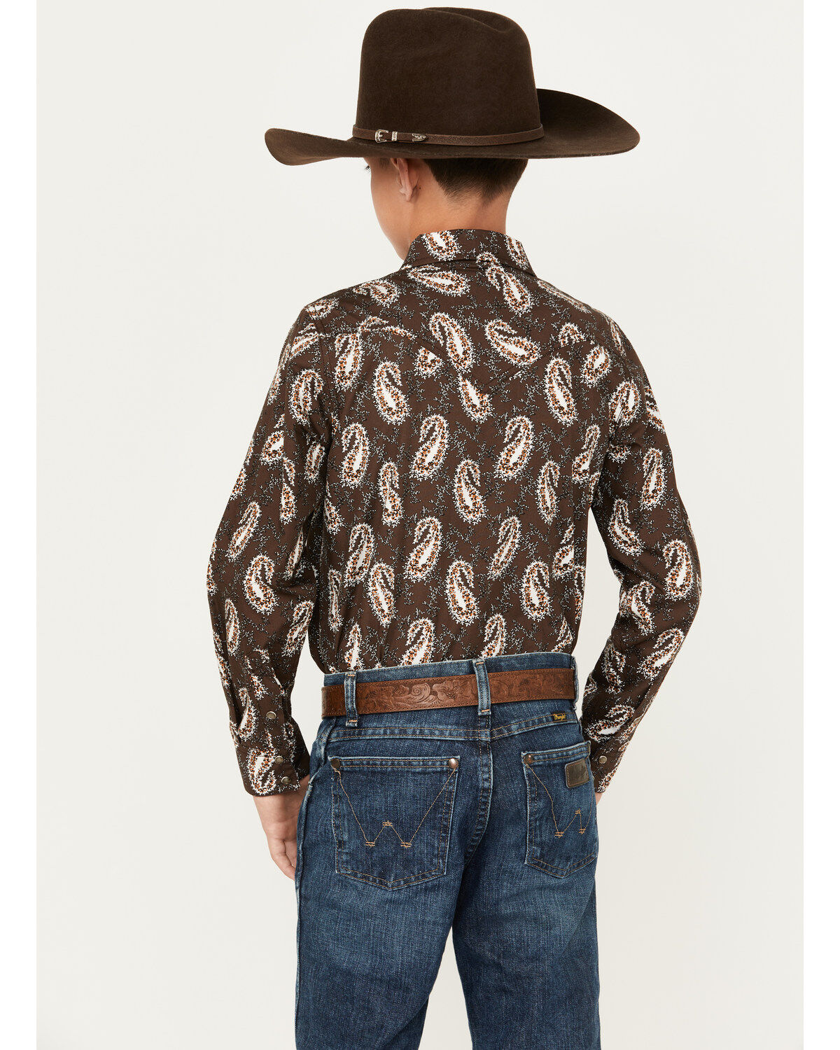 Cody James Boys' Flea Market Paisley Print Long Sleeve Snap Western Shirt