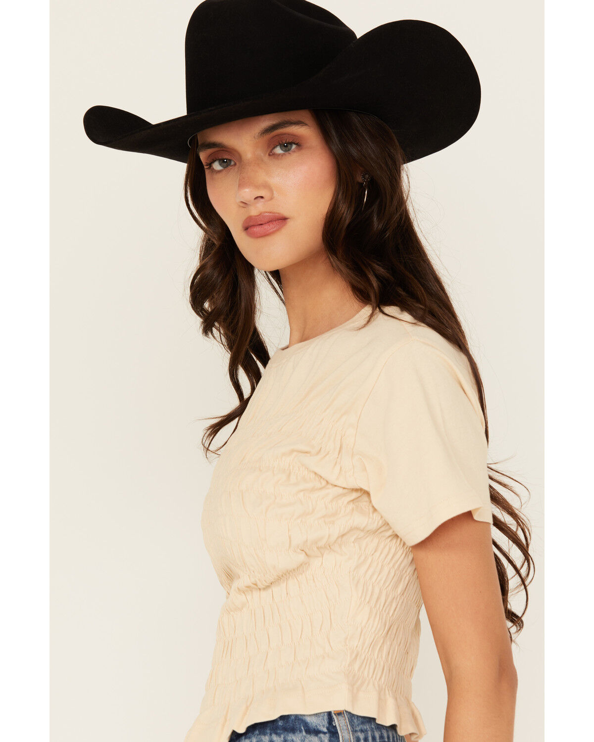 Cleo + Wolf Women's Shirred Short Sleeve Shirt