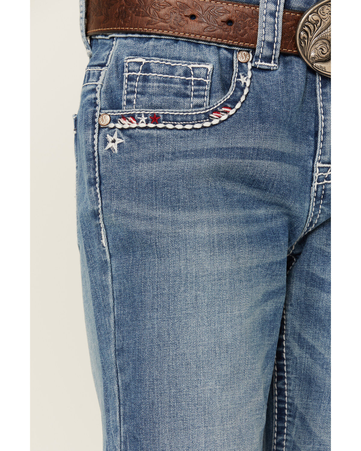 Shyanne Girls' Americana Stars Pocket Bootcut Jeans