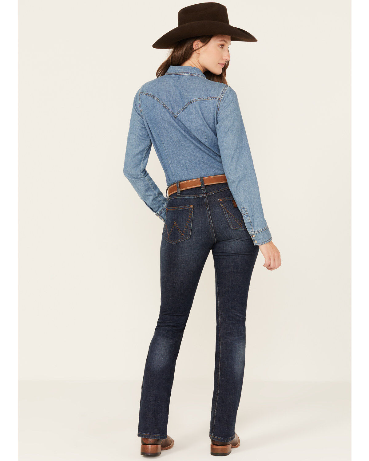 Wrangler Retro Women's Dark Wash High Rise Slim Stretch Bootcut Jeans