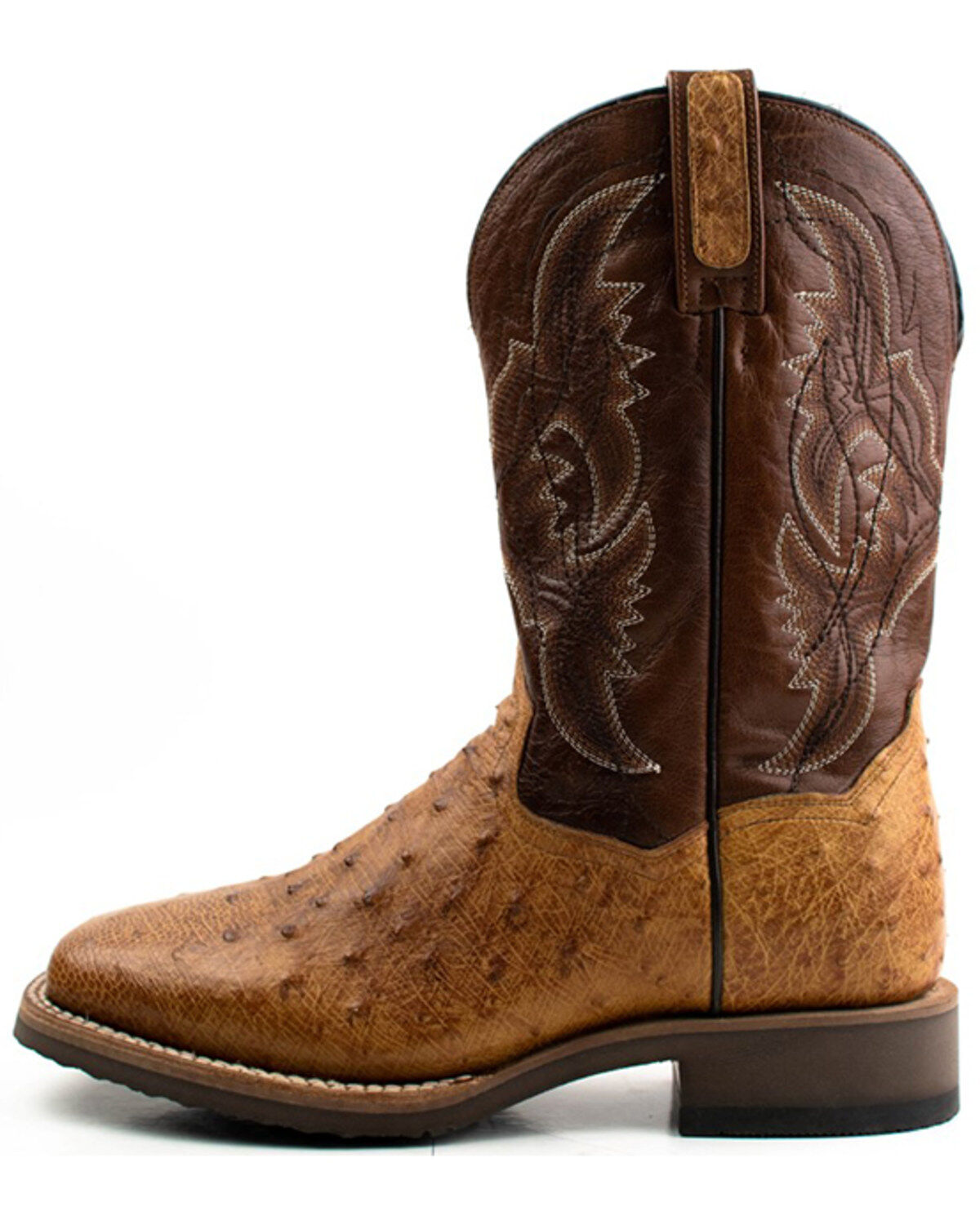 Dan Post Men's Saddle Hand Quill Ostrich Western Boots - Broad Square Toe