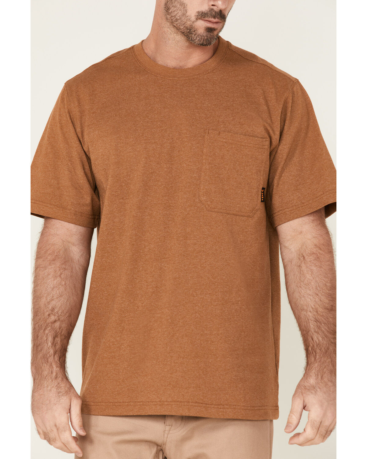 Hawx Men's Rust Copper Force Heavyweight Short Sleeve Work Pocket T-Shirt