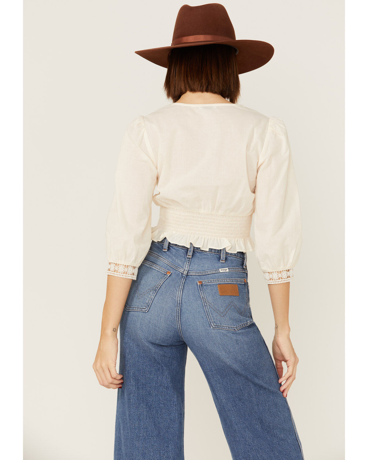 Lush Women's Lace Trim Blouse