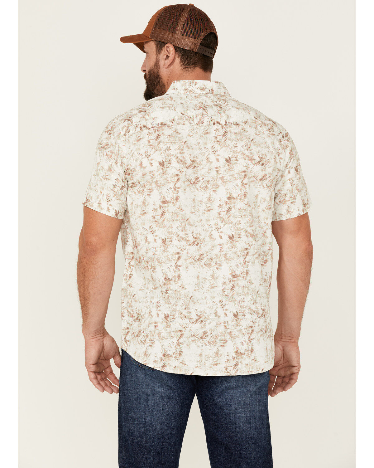 North River Men's Floral Print Short Sleeve Button Down Western Shirt