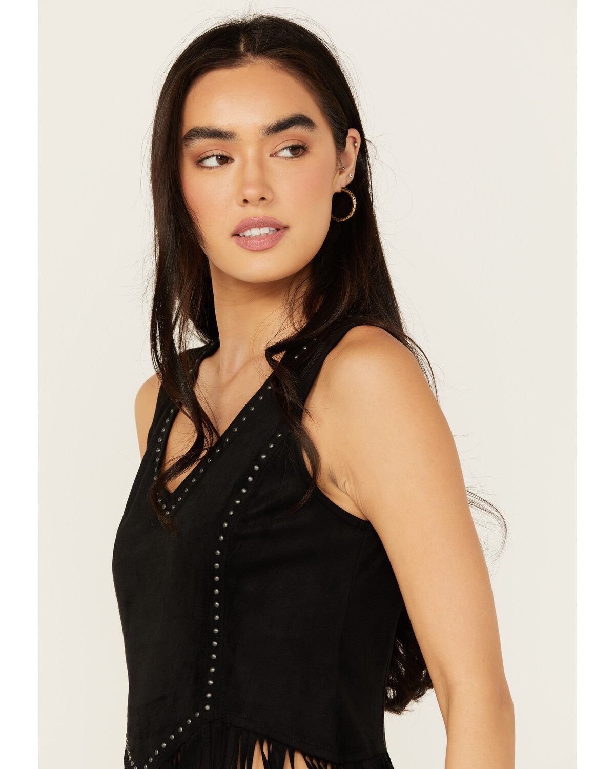 Idyllwind Women's Monticello Fringe Faux Suede Studded Tank