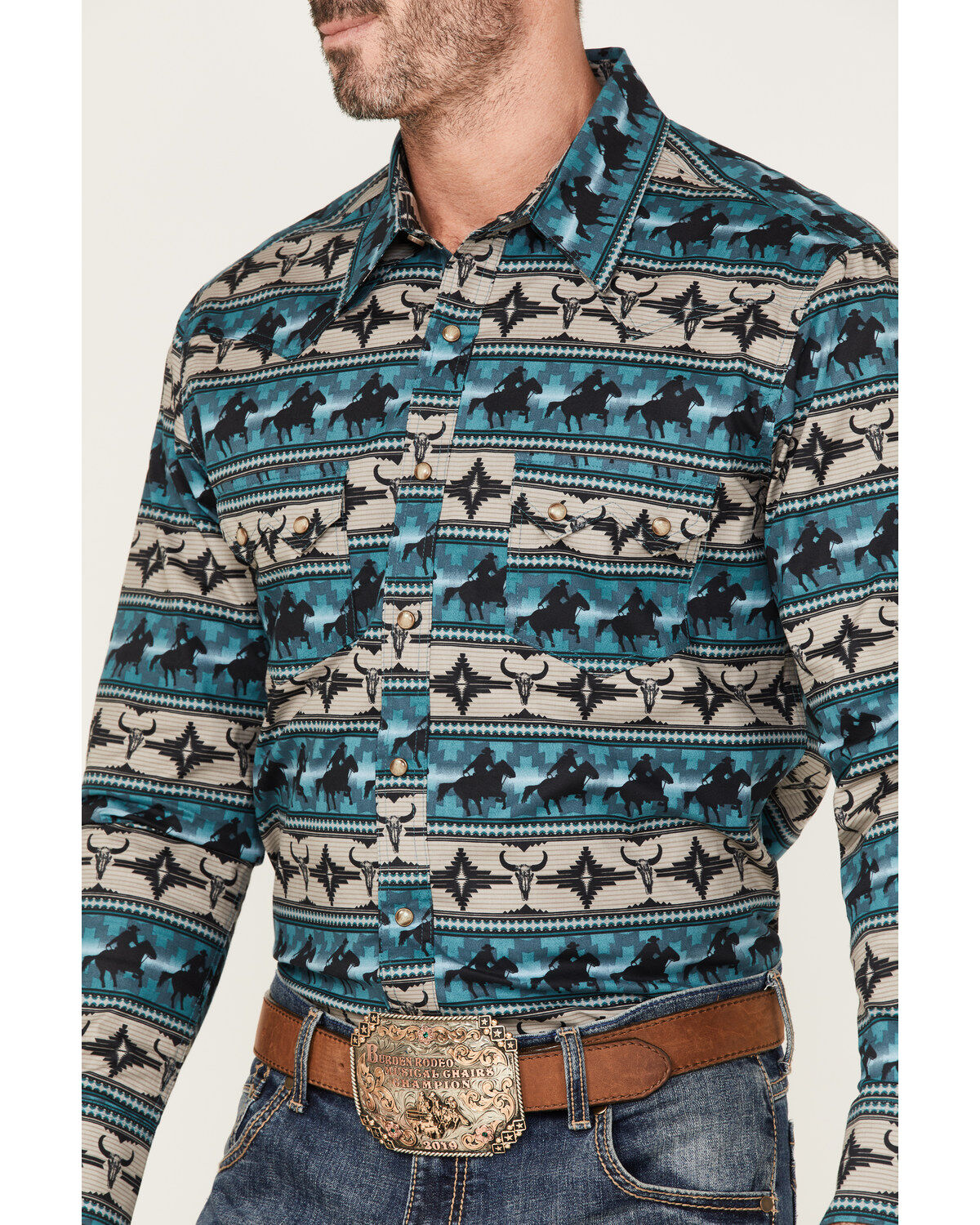 Rock & Roll Denim Men's Dale Brisby Southwestern Print Long Sleeve Snap Western Shirt