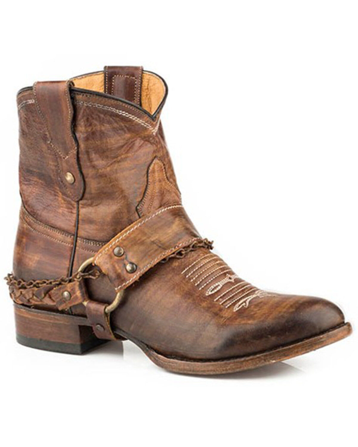 Roper Women's Selah Vintage Harness Western Fashion Booties - Round Toe