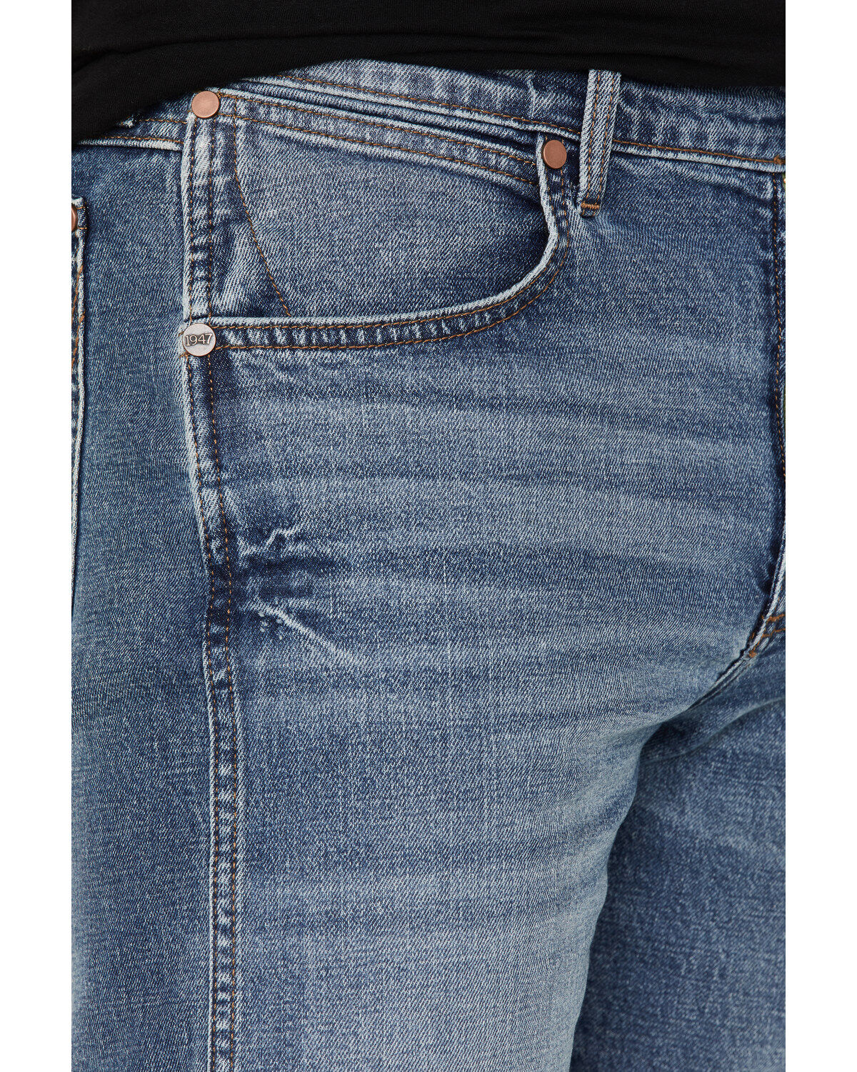 Wrangler Retro Men's 88MWZ Normande Medium Wash Slim Straight Stretch Denim Jeans - Long