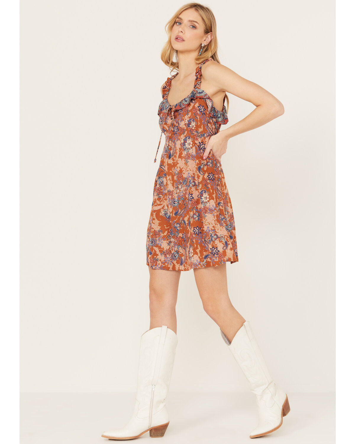 Angie Women's Ruffle Sleeve Tank Mini Dress