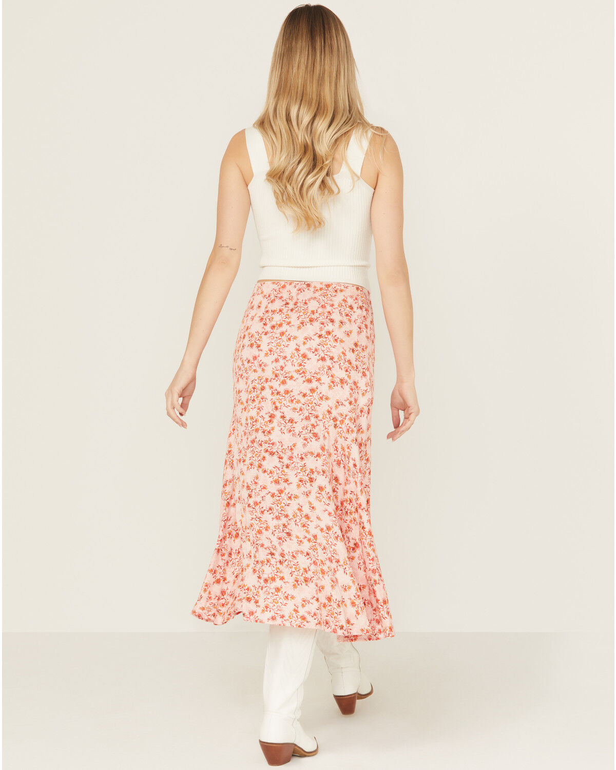 Shyanne Women's Floral Print High-Low Midi Skirt