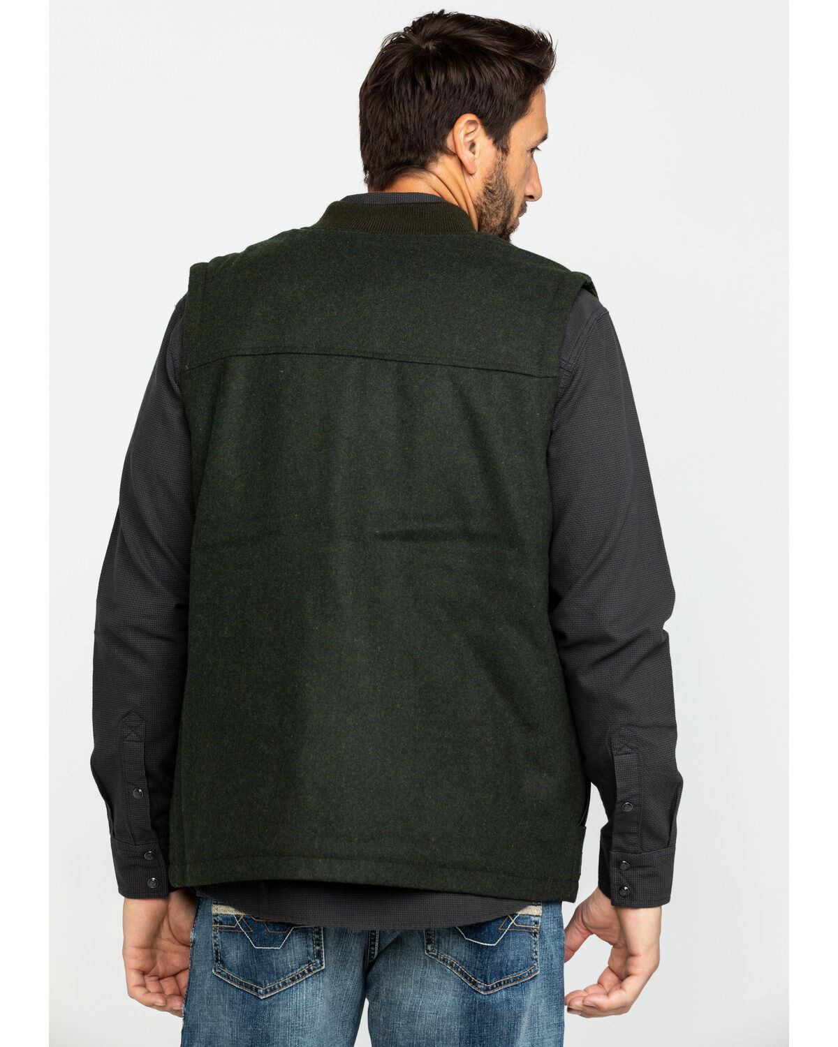 Cody James Men's Grover Wool Blend Leather Pocket Vest