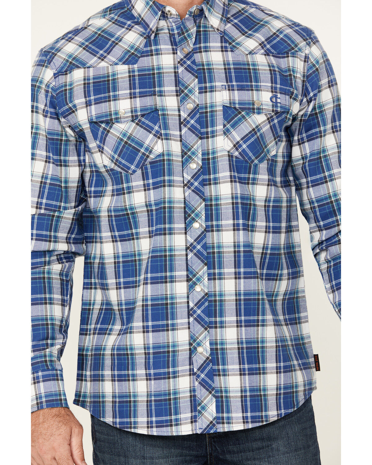 Cody James Men's FR Plaid Print Long Sleeve Pearl Snap Flannel Work Shirt