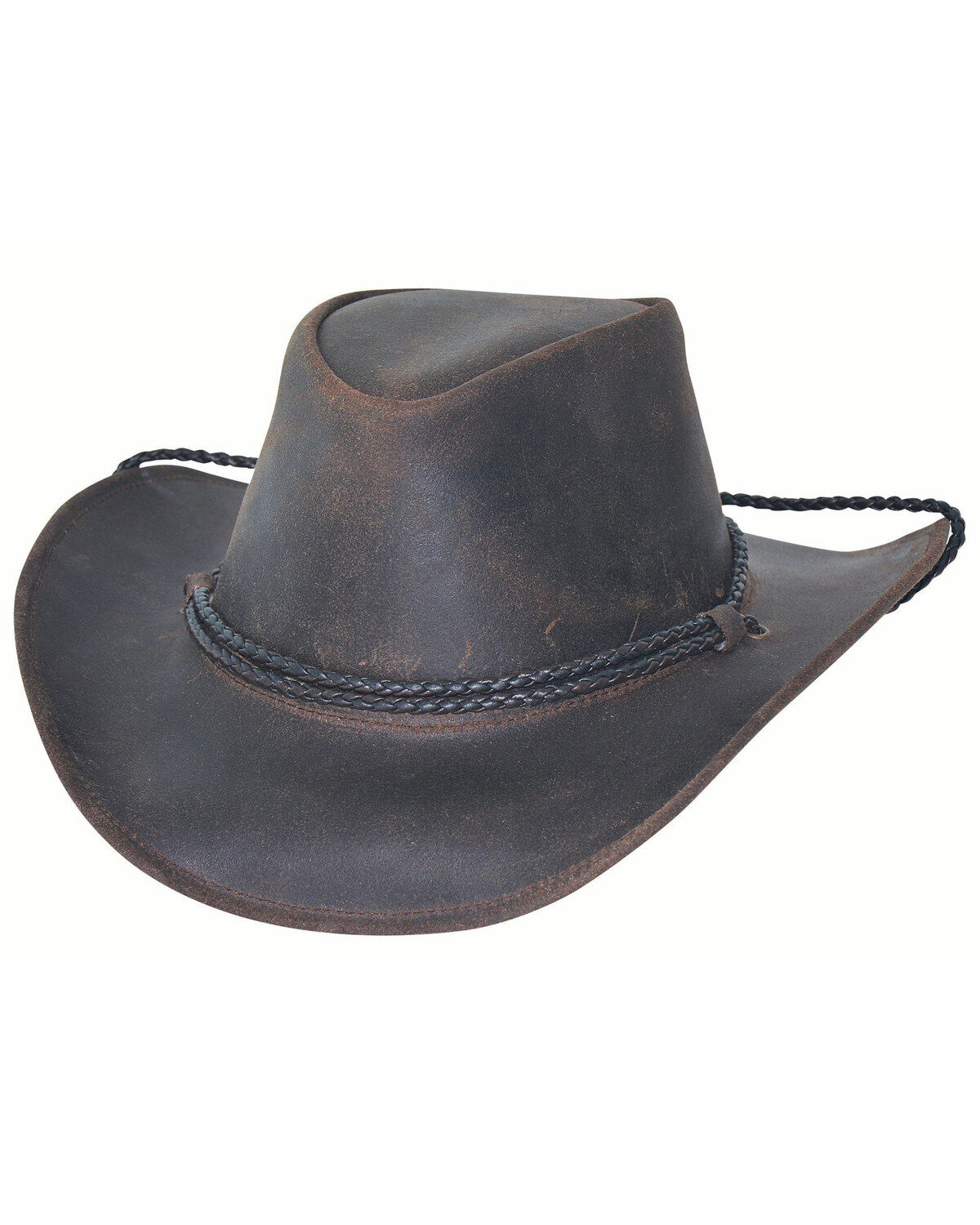 Bullhide Black Chocolate Hilltop Leather Outback Western Hat