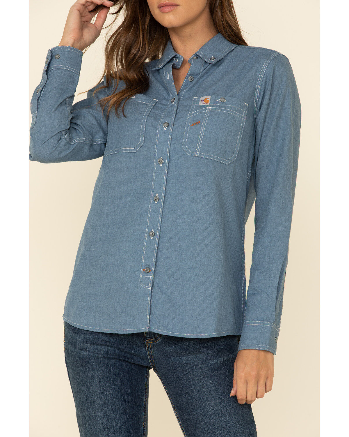 Carhartt Women's FR Force Lightweight Button Front Long Sleeve Shirt