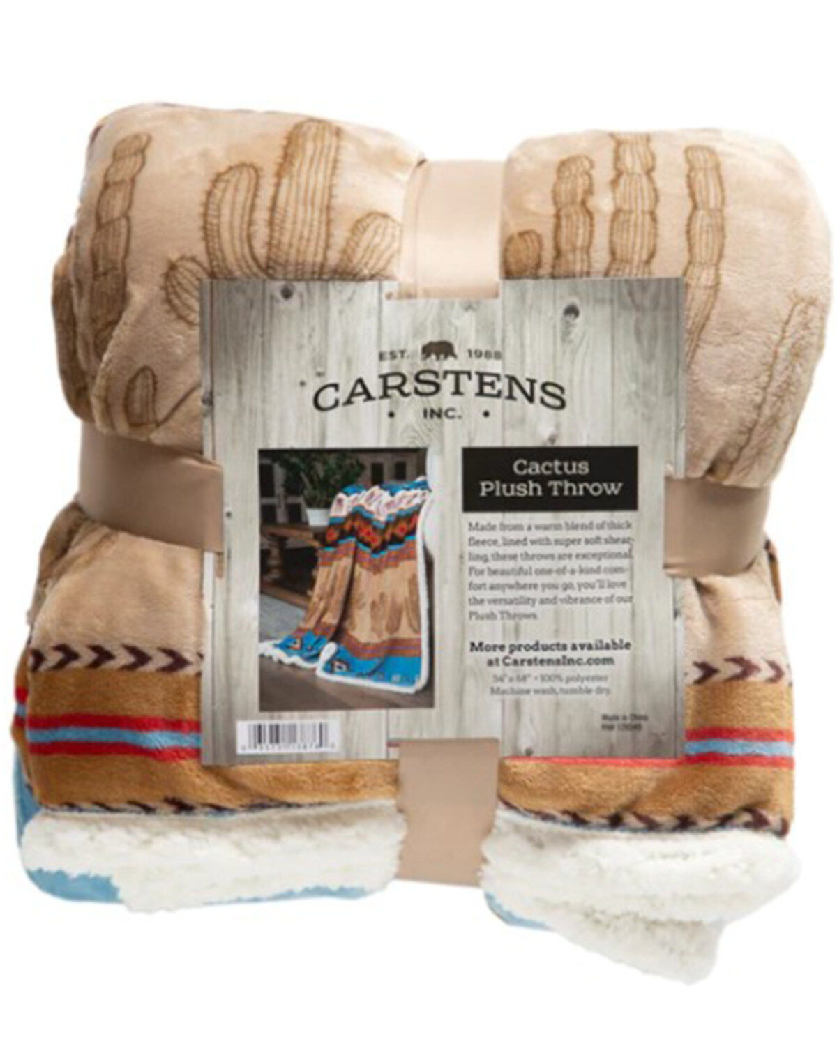 Carstens Home Cactus Plush Sherpa Throw