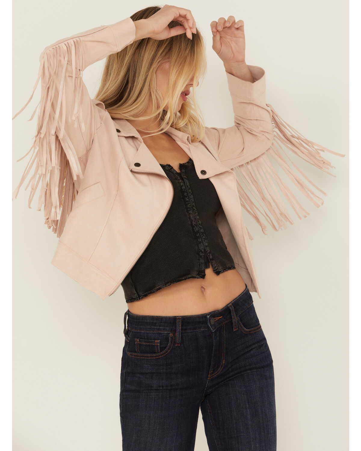 Idyllwind Women's Odessa Faux Suede Fringe Moto Jacket