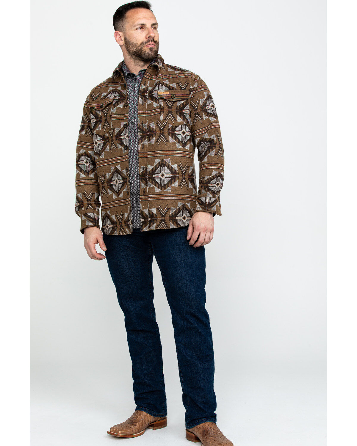 Powder River Outfitters Men's Southwestern Jacquard Shirt Jacket