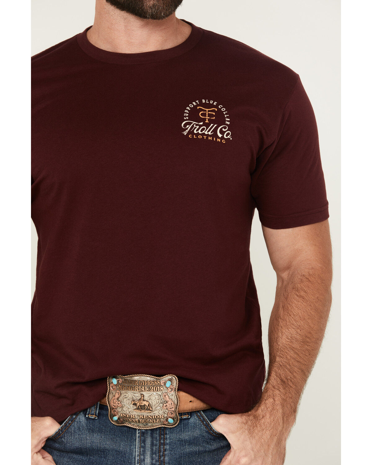 Troll Co Men's Homestead Logo Short Sleeve Graphic Work T-Shirt