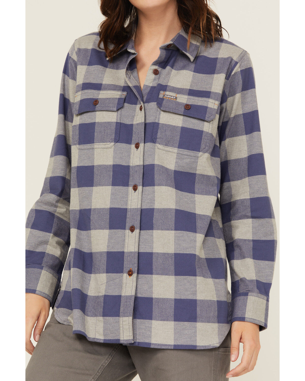 Ariat Women's Rebar Tunic Long Sleeve Button-Down Flannel Work Shirt