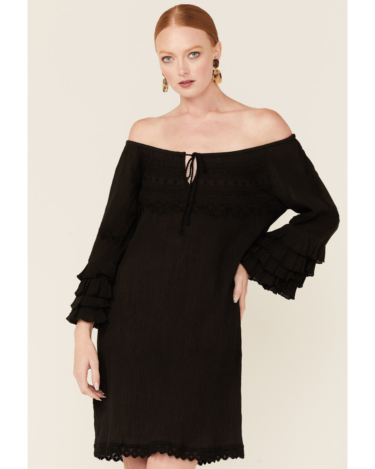 Roper Women's Ruffle Sleeve Mini Dress