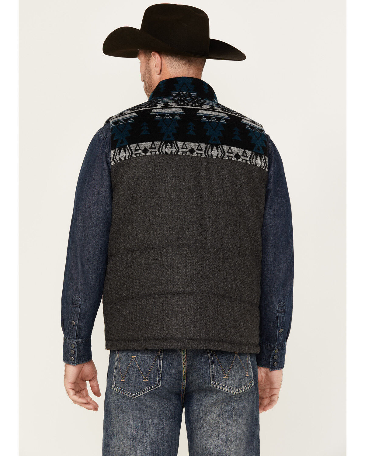 Cody James Men's Southwestern Print Yoke Wool Vest