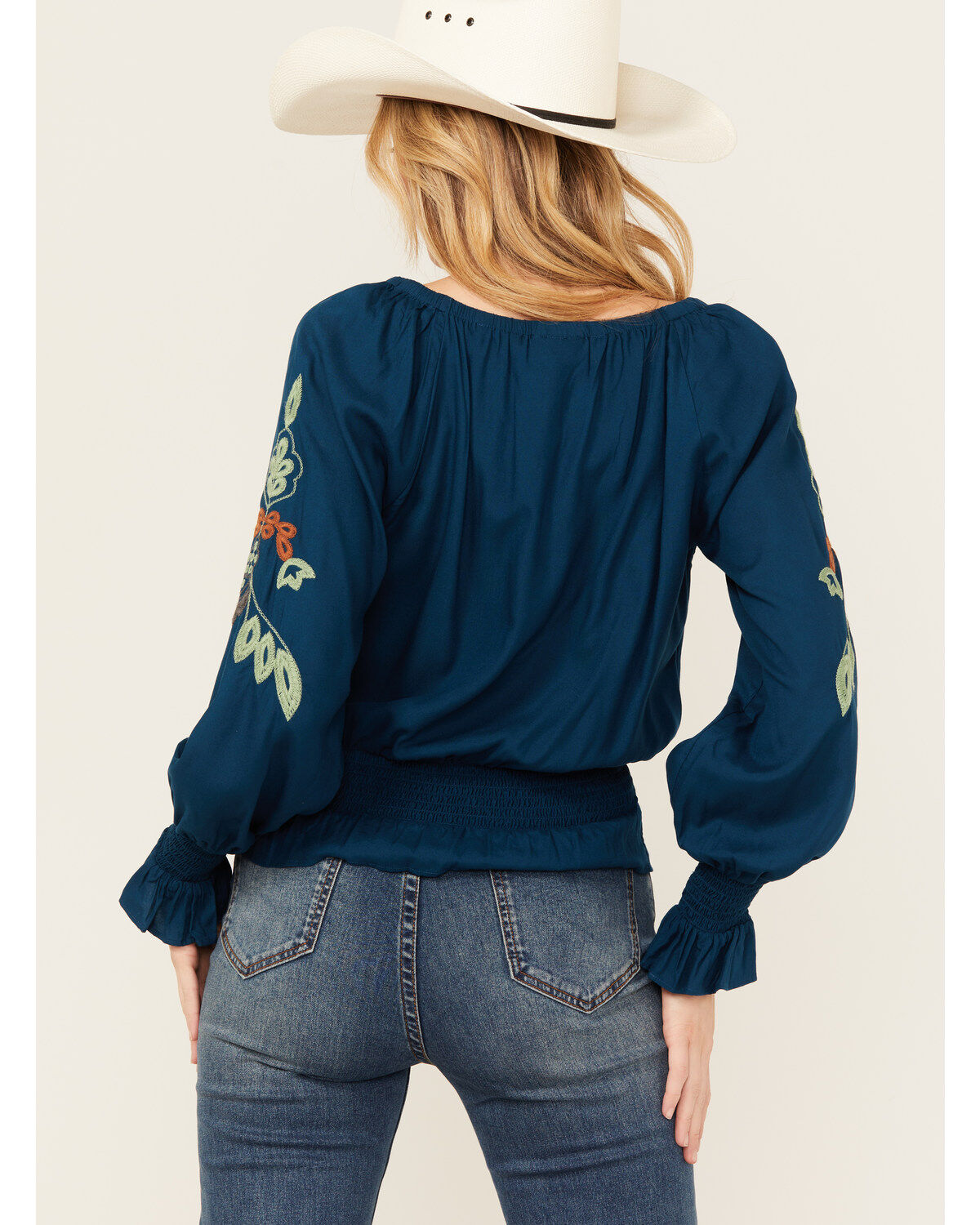 Shyanne Women's Challis Embroidered Long Sleeve Blouse