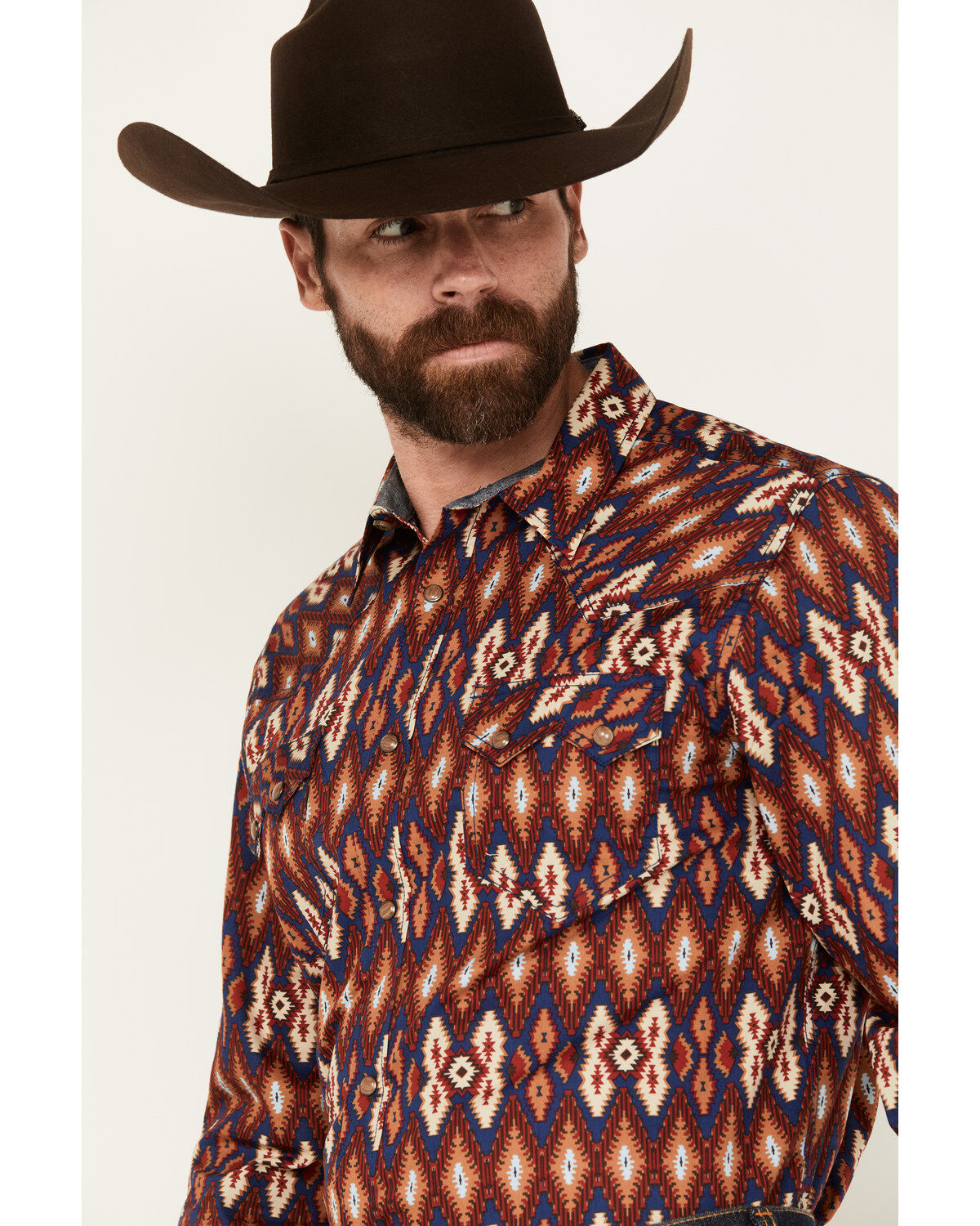 Cody James Men's Sioux Falls Southwestern Print Long Sleeve Snap Western Shirt