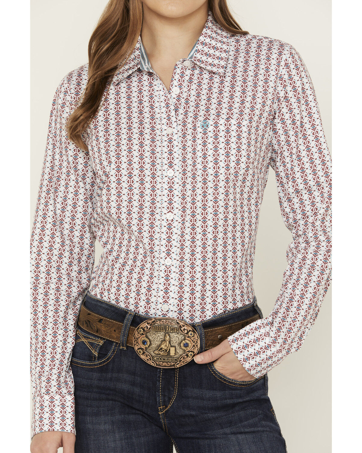 Ariat Women's Geo Print Long Sleeve Button-Down Western Shirt