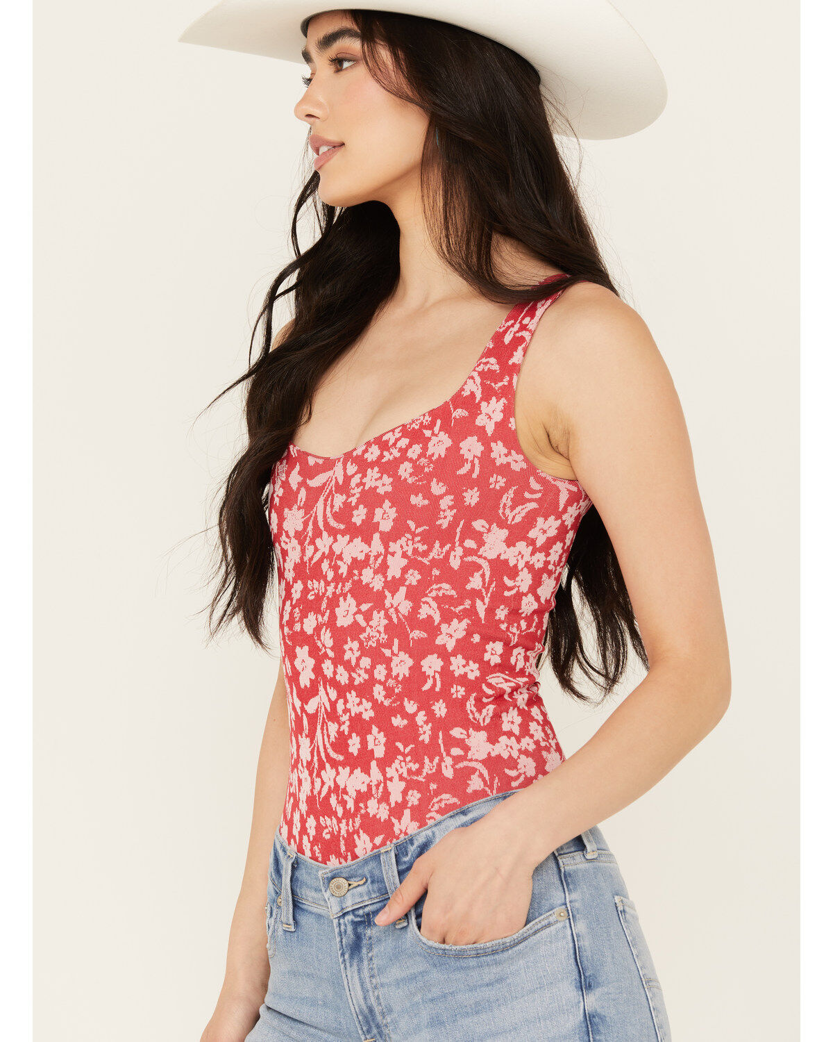 Free People Women's Clean Lines Printed Bodysuit