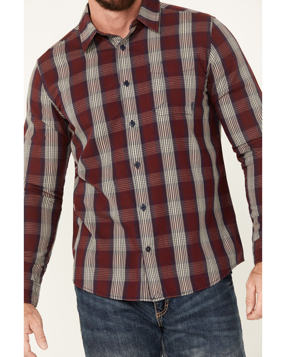 Brothers and Sons Men's Blaine Plaid Print Long Sleeve Button Down Shirt