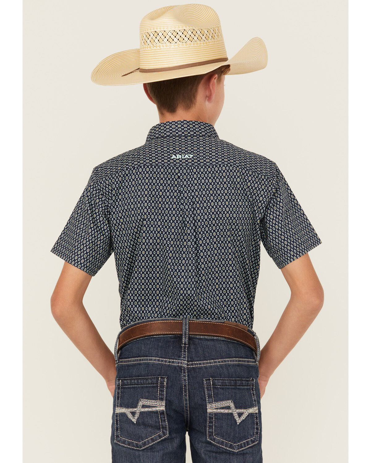 Ariat Boys' Geo Print Short Sleeve Button-Down Western Shirt