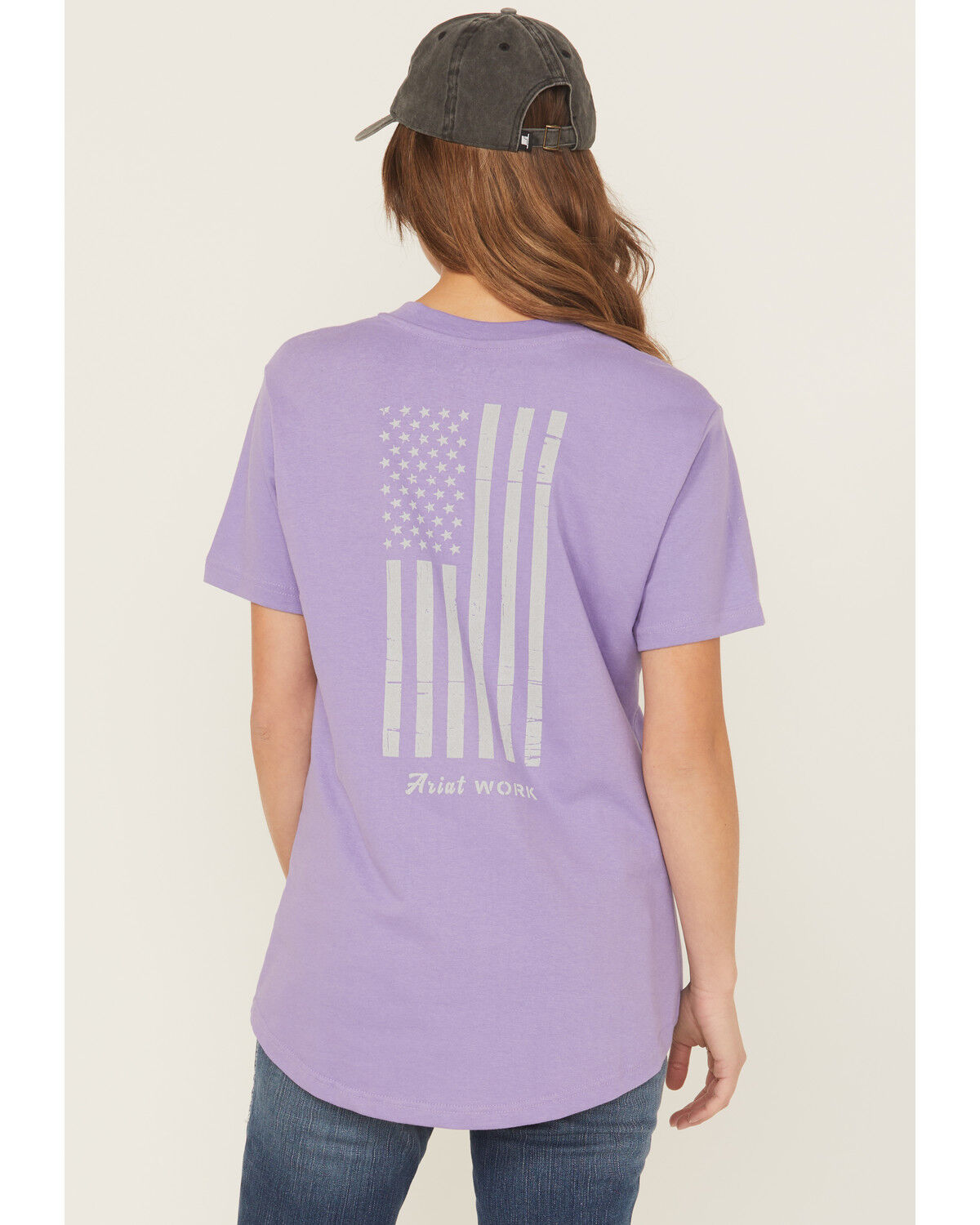 Ariat Women's Rebar Strong Reflective American Flag Short Sleeve Graphic T-Shirt